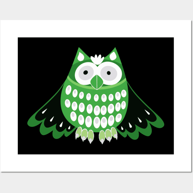 Aromantic Pride Cute Owl Design Wall Art by VernenInk